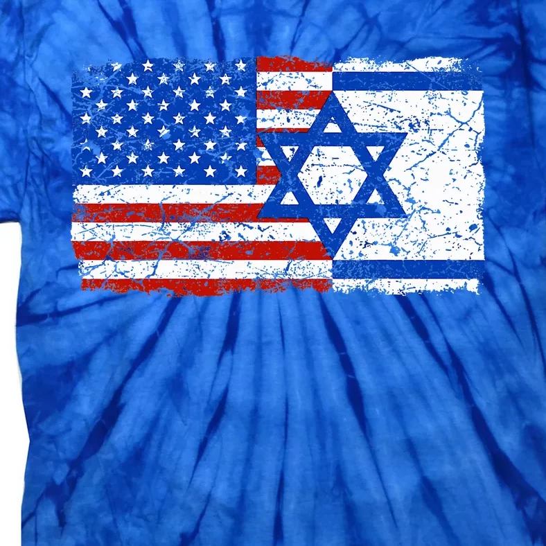 Jewish Israeli American Jew Flag Israel America USA Tie-Dye T-Shirt