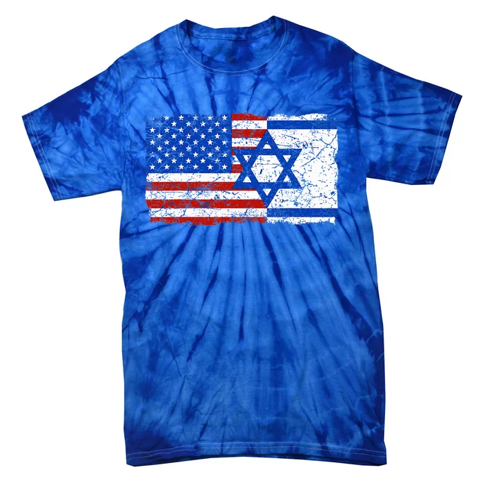 Jewish Israeli American Jew Flag Israel America USA Tie-Dye T-Shirt