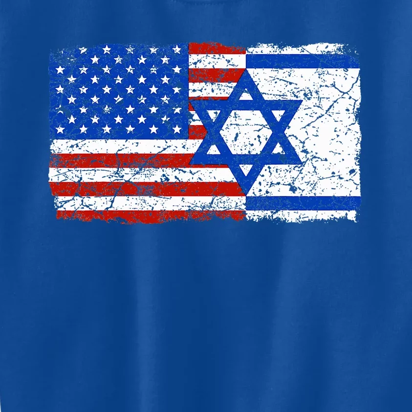 Jewish Israeli American Jew Flag Israel America USA Kids Sweatshirt