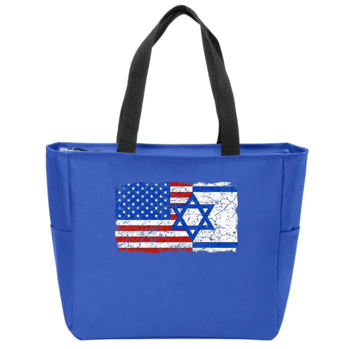 Jewish Israeli American Jew Flag Israel America USA Zip Tote Bag