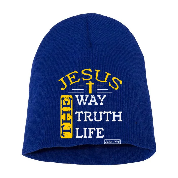 Jesus I Am The Way The Truth And The Life John 14:6 Great Gift Short Acrylic Beanie