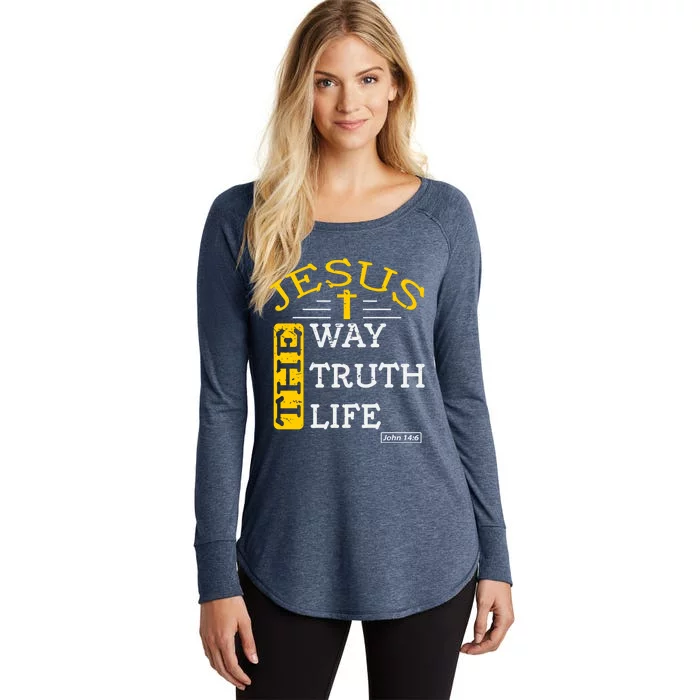 Jesus I Am The Way The Truth And The Life John 14:6 Great Gift Women's Perfect Tri Tunic Long Sleeve Shirt