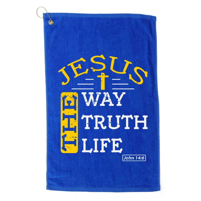 Jesus I Am The Way The Truth And The Life John 14:6 Great Gift Platinum Collection Golf Towel