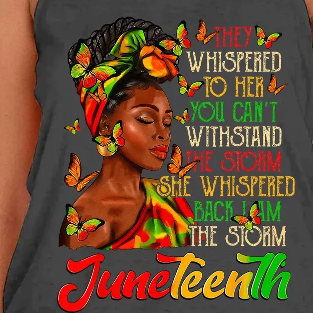 Juneteenth I am The Storm Black Wo Black History Month Women's Knotted Racerback Tank