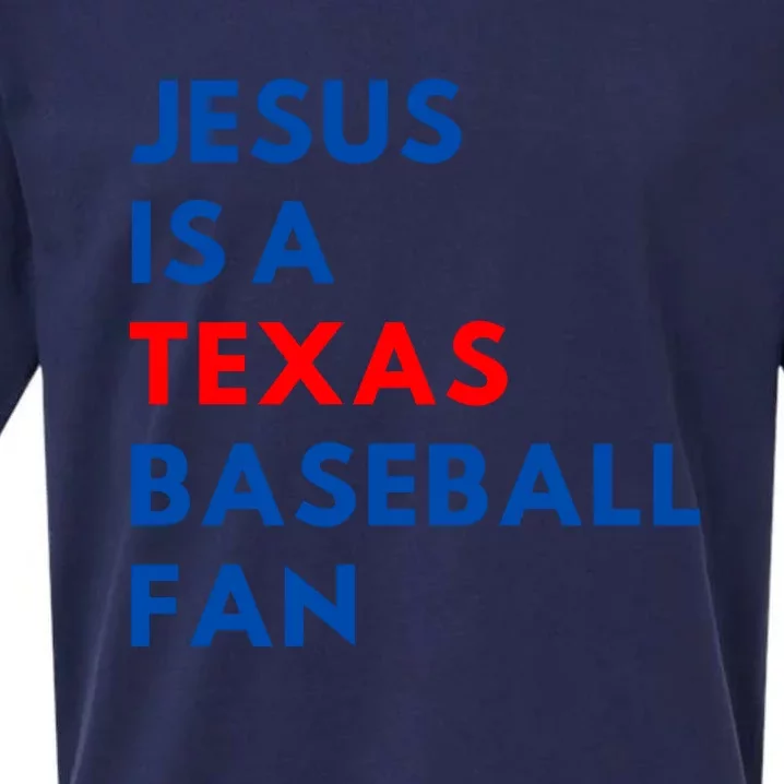 Jesus Is A Texas Baseball Fan Sueded Cloud Jersey T-Shirt