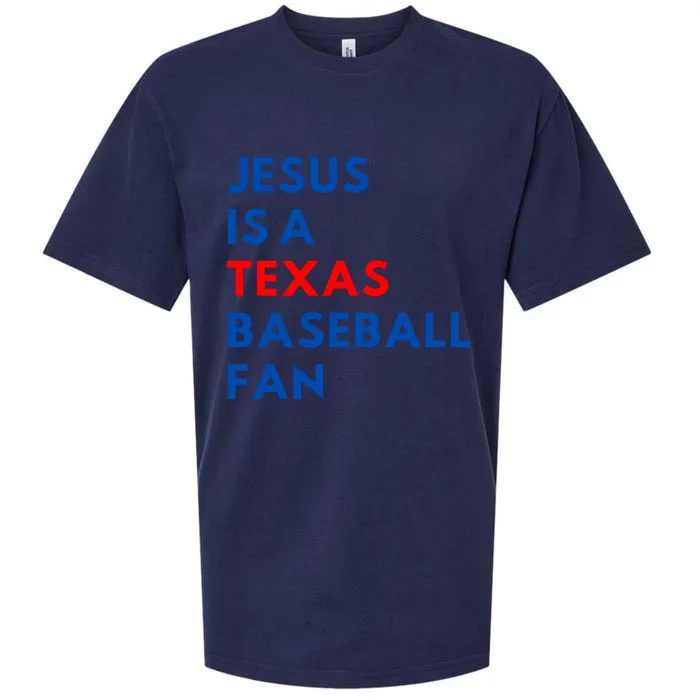 Jesus Is A Texas Baseball Fan Sueded Cloud Jersey T-Shirt