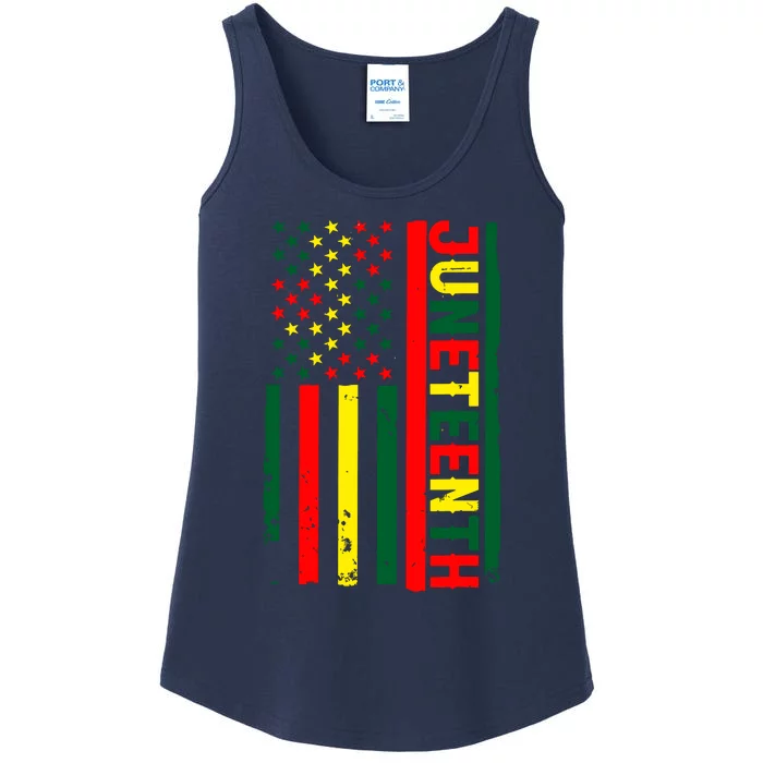 Juneteenth In A Flag For Black History Day June 19th 1865 Ladies Essential Tank