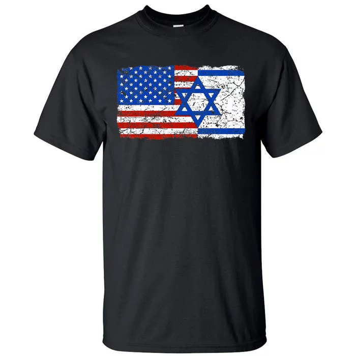 Jewish Israeli American Jew Flag Israel America USA Tall T-Shirt