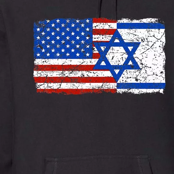 Jewish Israeli American Jew Flag Israel America USA Premium Hoodie