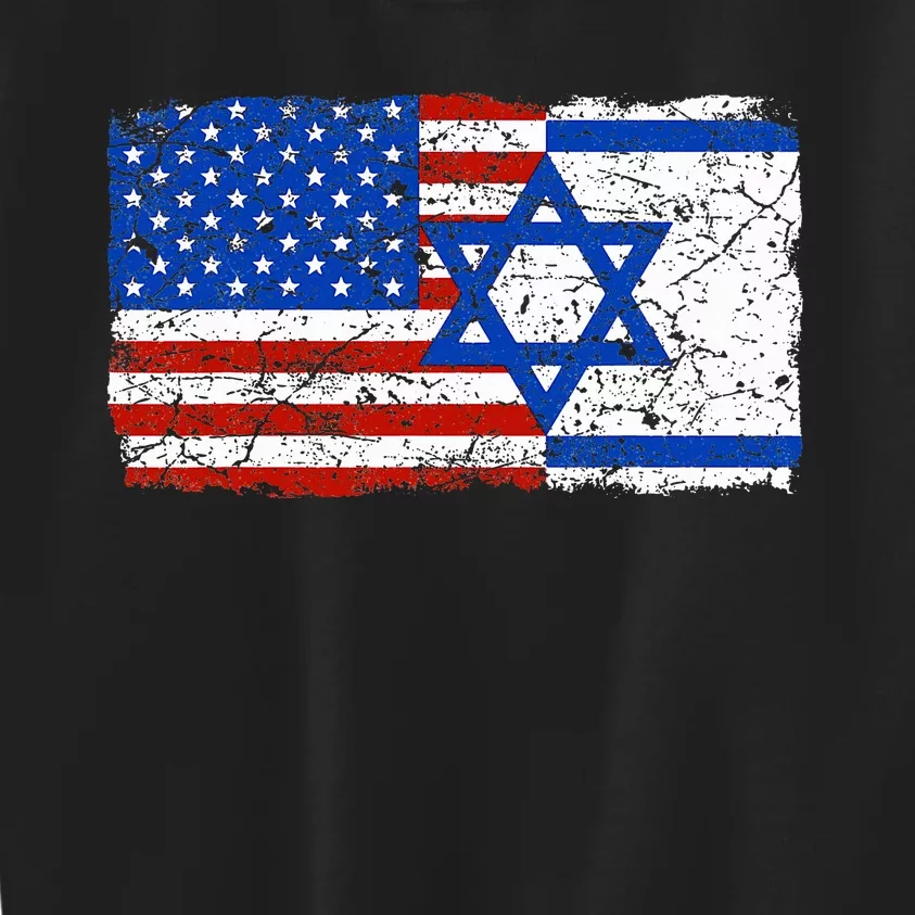 Jewish Israeli American Jew Flag Israel America USA Kids Sweatshirt