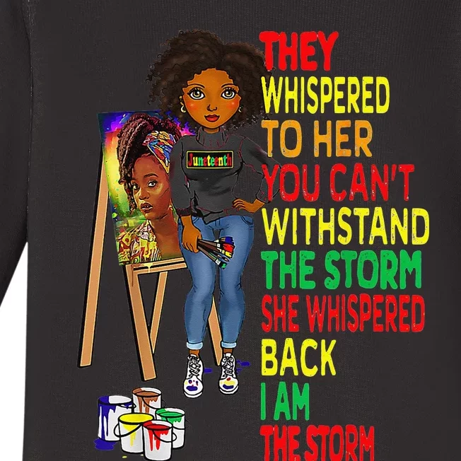 Juneteenth I Am The Storm Black Melanin Baby Long Sleeve Bodysuit