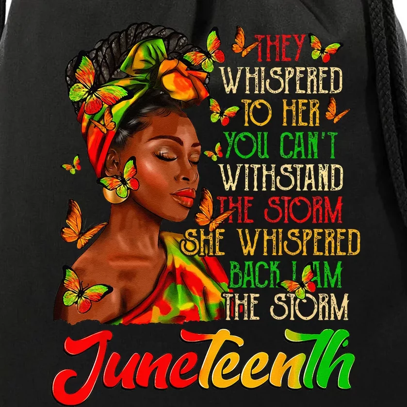 Juneteenth I am The Storm Black  Black History Month Drawstring Bag