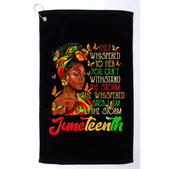 Juneteenth I am The Storm Black  Black History Month Platinum Collection Golf Towel