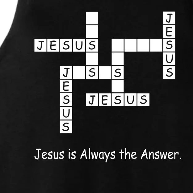 Jesus Is Always The Answer Christianity Crossword Ladies Tri-Blend Wicking Tank