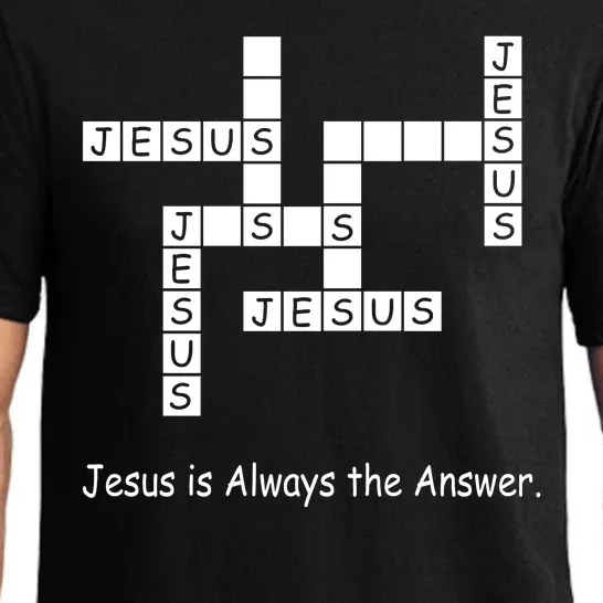 Jesus Is Always The Answer Christianity Crossword Pajama Set