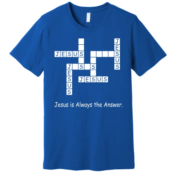 Jesus Is Always The Answer Christianity Crossword Premium T-Shirt