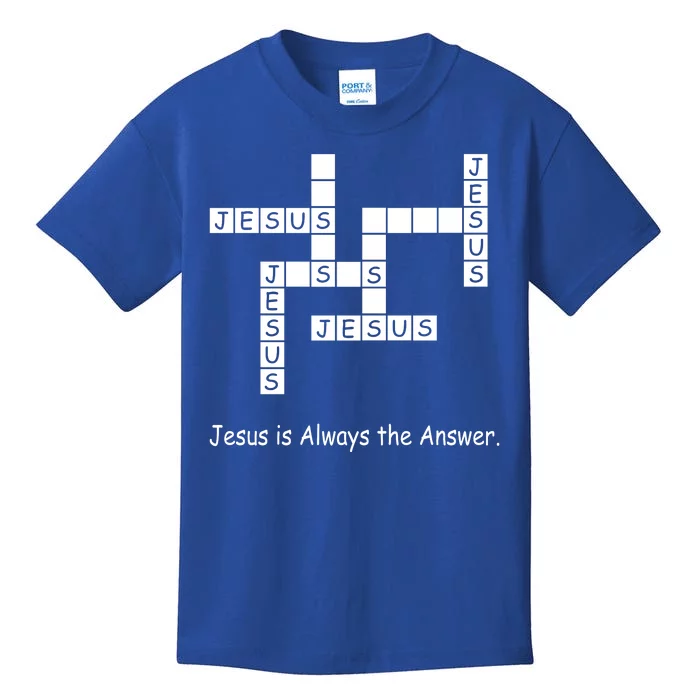 Jesus Is Always The Answer Christianity Crossword Kids T-Shirt