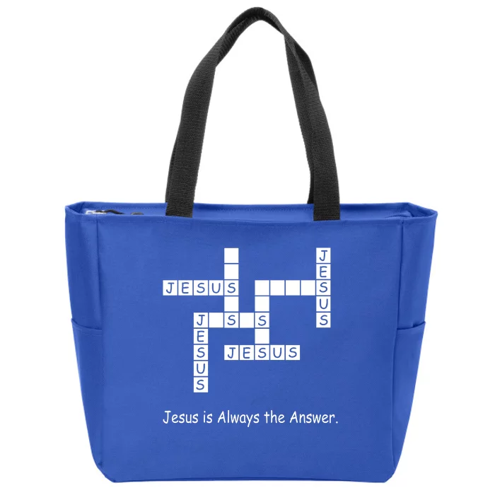 Jesus Is Always The Answer Christianity Crossword Zip Tote Bag