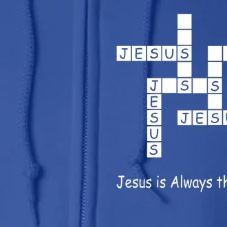 Jesus Is Always The Answer Christianity Crossword Full Zip Hoodie