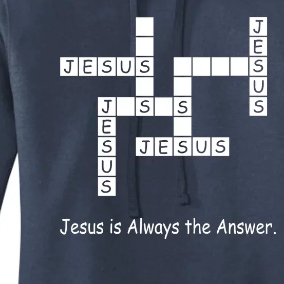 Jesus Is Always The Answer Christianity Crossword Women's Pullover Hoodie