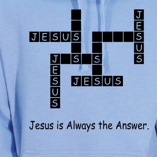 Jesus Is Always The Answer Christianity Crossword Unisex Surf Hoodie