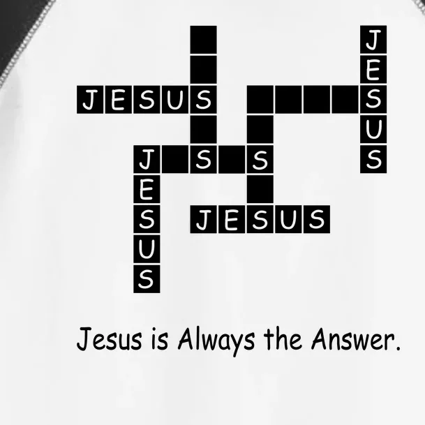 Jesus Is Always The Answer Christianity Crossword Toddler Fine Jersey T-Shirt