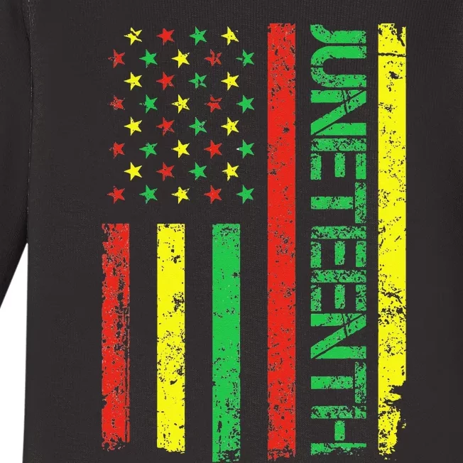 Juneteenth in a Flag for black history day Baby Long Sleeve Bodysuit