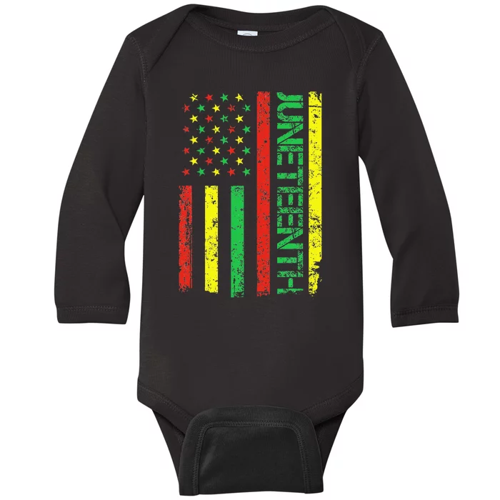 Juneteenth in a Flag for black history day Baby Long Sleeve Bodysuit