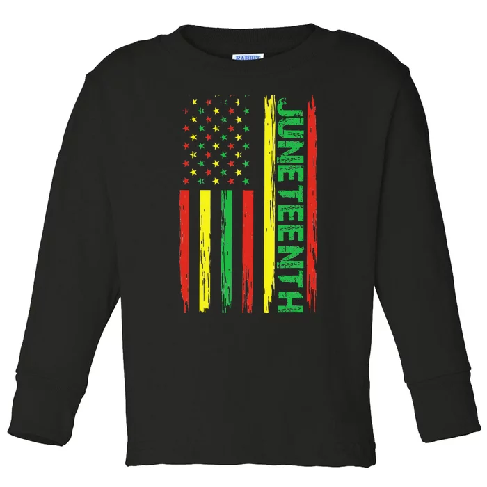 Juneteenth In A Flag For Black History Day Toddler Long Sleeve Shirt