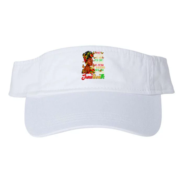 Juneteenth I Am The Storm Black Women Black History Month Valucap Bio-Washed Visor