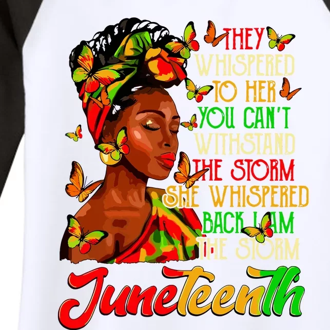 Juneteenth I Am The Storm Black Women Black History Month Women's Tri-Blend 3/4-Sleeve Raglan Shirt