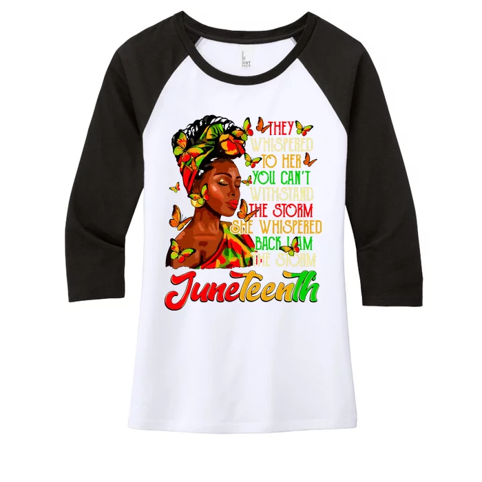 Juneteenth I Am The Storm Black Women Black History Month Women's Tri-Blend 3/4-Sleeve Raglan Shirt