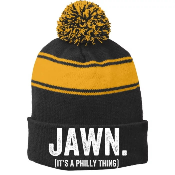 Jawn It's A Philly Thing Philadelphia Fan Pride Love Stripe Pom Pom Beanie