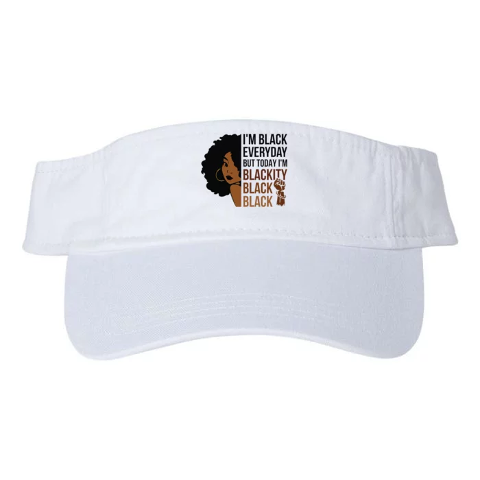 Juneteenth I'm Blackity Black Woman Afro African American Valucap Bio-Washed Visor