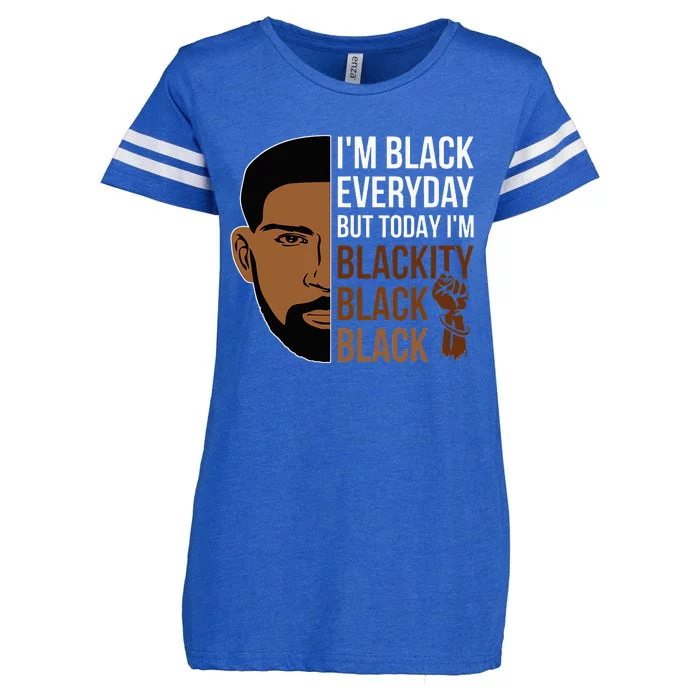 Juneteenth I'm Blackity Black Man African American History Enza Ladies Jersey Football T-Shirt