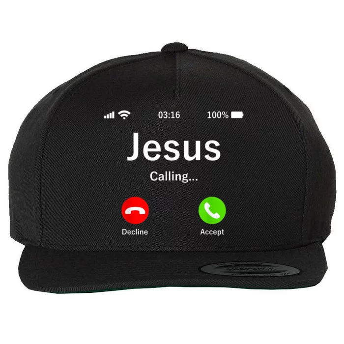 Jesus Is Calling Christian Wool Snapback Cap