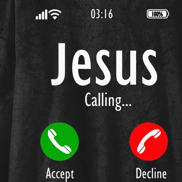 Jesus Is Calling Christian T Hooded Wearable Blanket