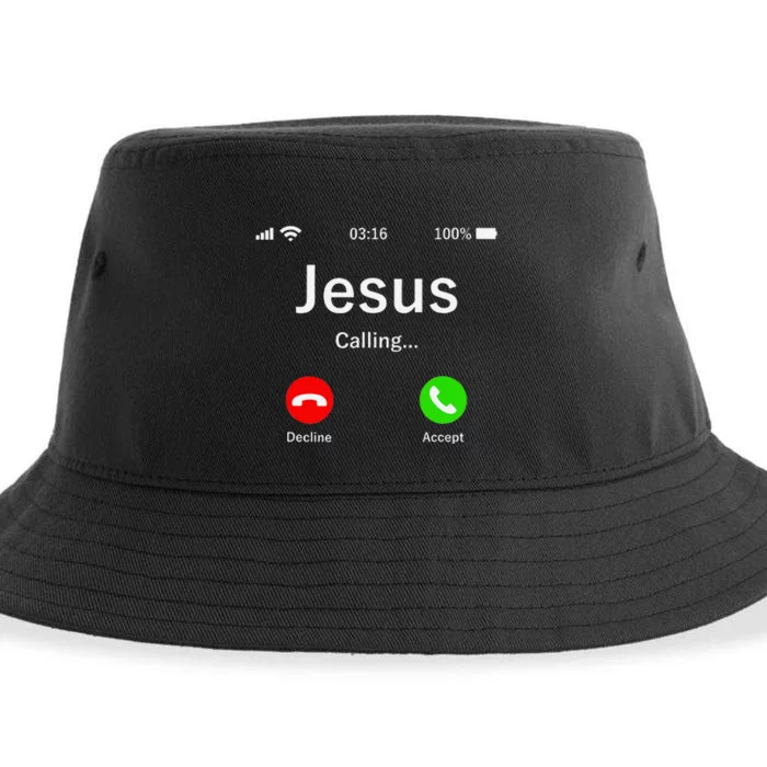 Jesus Is Calling Christian Sustainable Bucket Hat