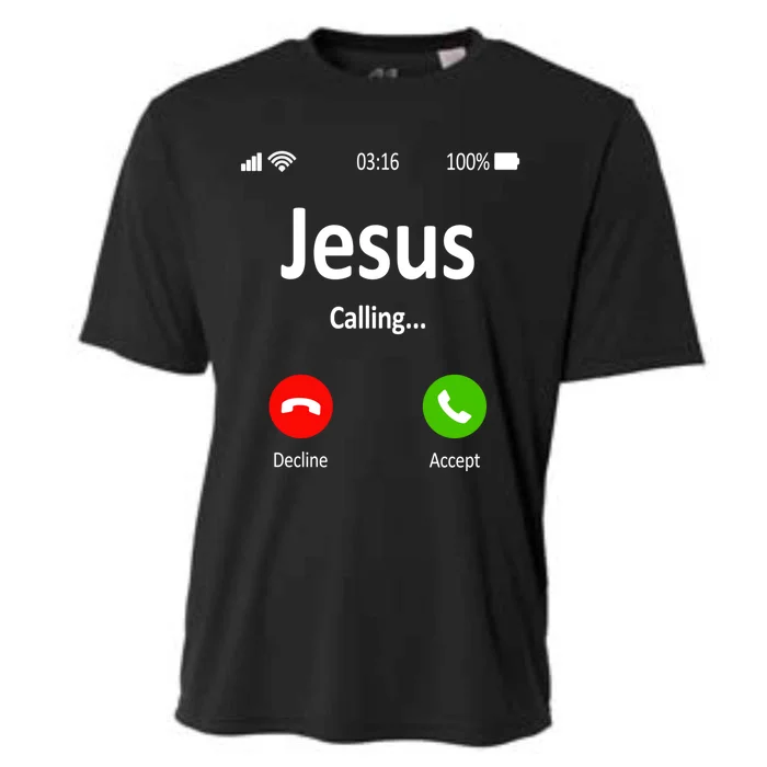 Jesus Is Calling Christian Gift Cooling Performance Crew T-Shirt