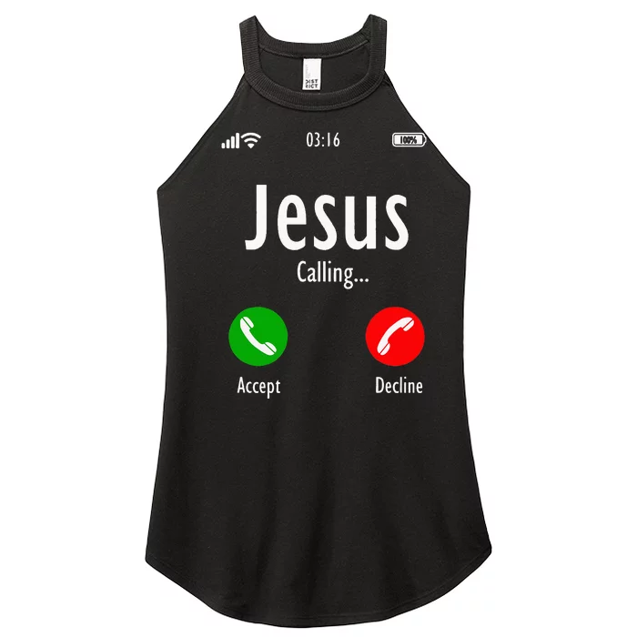 Jesus Is Calling Christian T Women’s Perfect Tri Rocker Tank