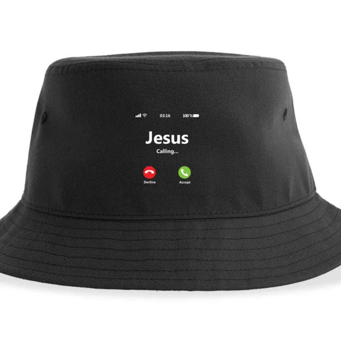 Jesus Is Calling Christian T Christmas Xmas Sustainable Bucket Hat