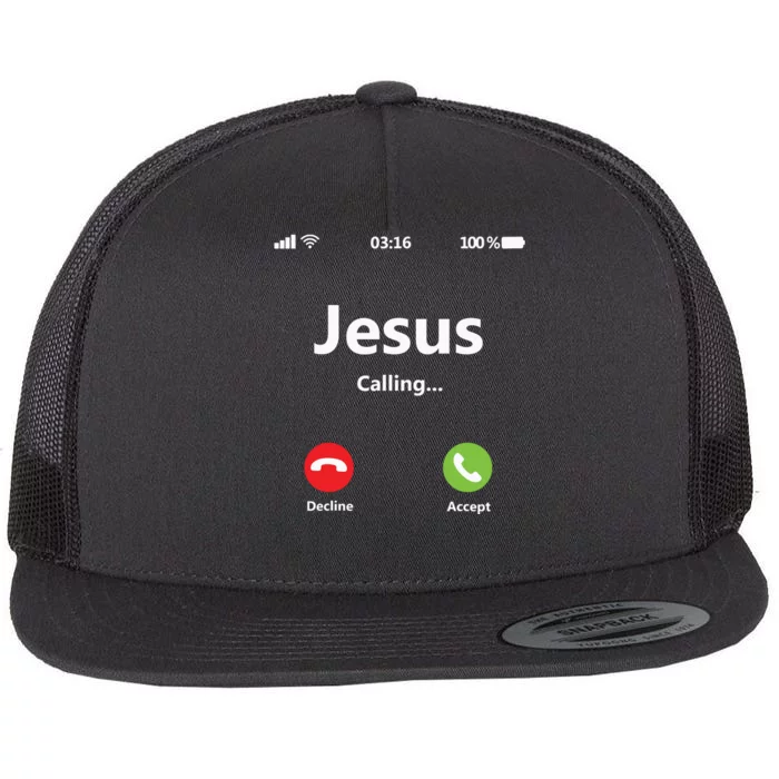 Jesus Is Calling Christian T Christmas Xmas Flat Bill Trucker Hat