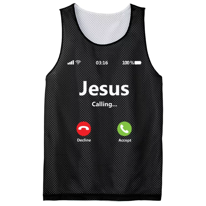 Jesus Is Calling Christian T Christmas Xmas Mesh Reversible Basketball Jersey Tank