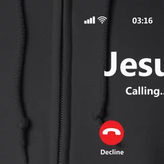 Jesus Is Calling Christian T Christmas Xmas Full Zip Hoodie