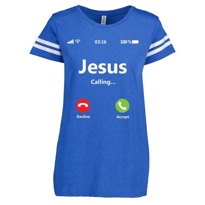 Jesus Is Calling Christian T Christmas Xmas Enza Ladies Jersey Football T-Shirt