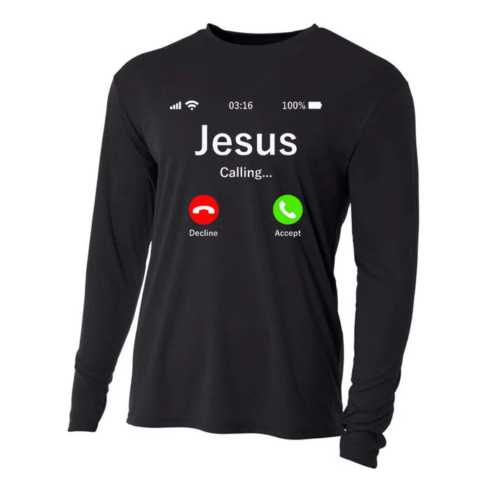 Jesus Is Calling Christian Cooling Performance Long Sleeve Crew