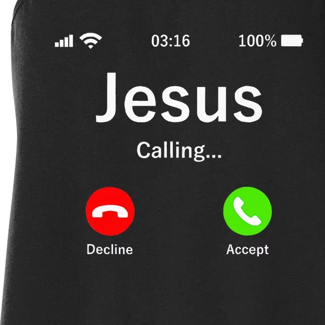 Jesus Is Calling Christian Women's Racerback Tank