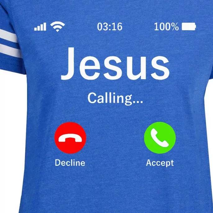 Jesus Is Calling Christian Enza Ladies Jersey Football T-Shirt