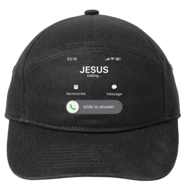 Jesus Is Calling Cell Phone Meme Religious Inspirational 7-Panel Snapback Hat