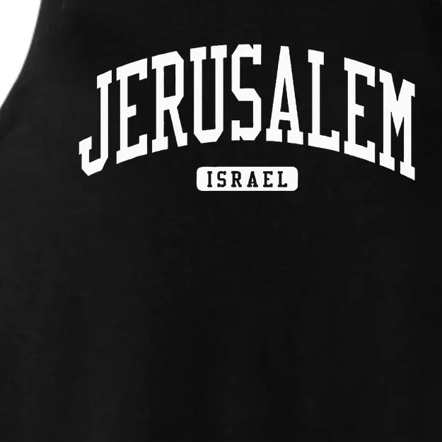 Jerusalem Israel College University Style Ladies Tri-Blend Wicking Tank